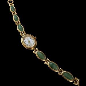 ✨Elegant Jade Gold Plated Wrist Watch